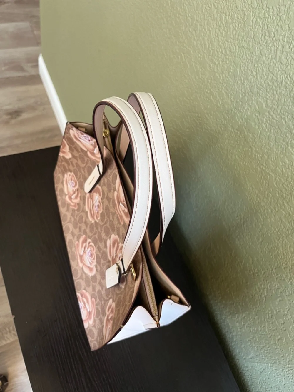 Coach Charlie Rose Print Large Satchel Bag - Picture 12 of 12